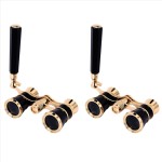 Teropong Hitam 3X25, Lensa Berlapis, Teropong, Kacamata Opera, Wanita